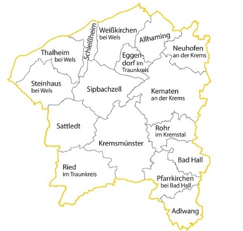 Pfarre Tassilo Kremsmünster Pfarrteilgemeinden Landkarte