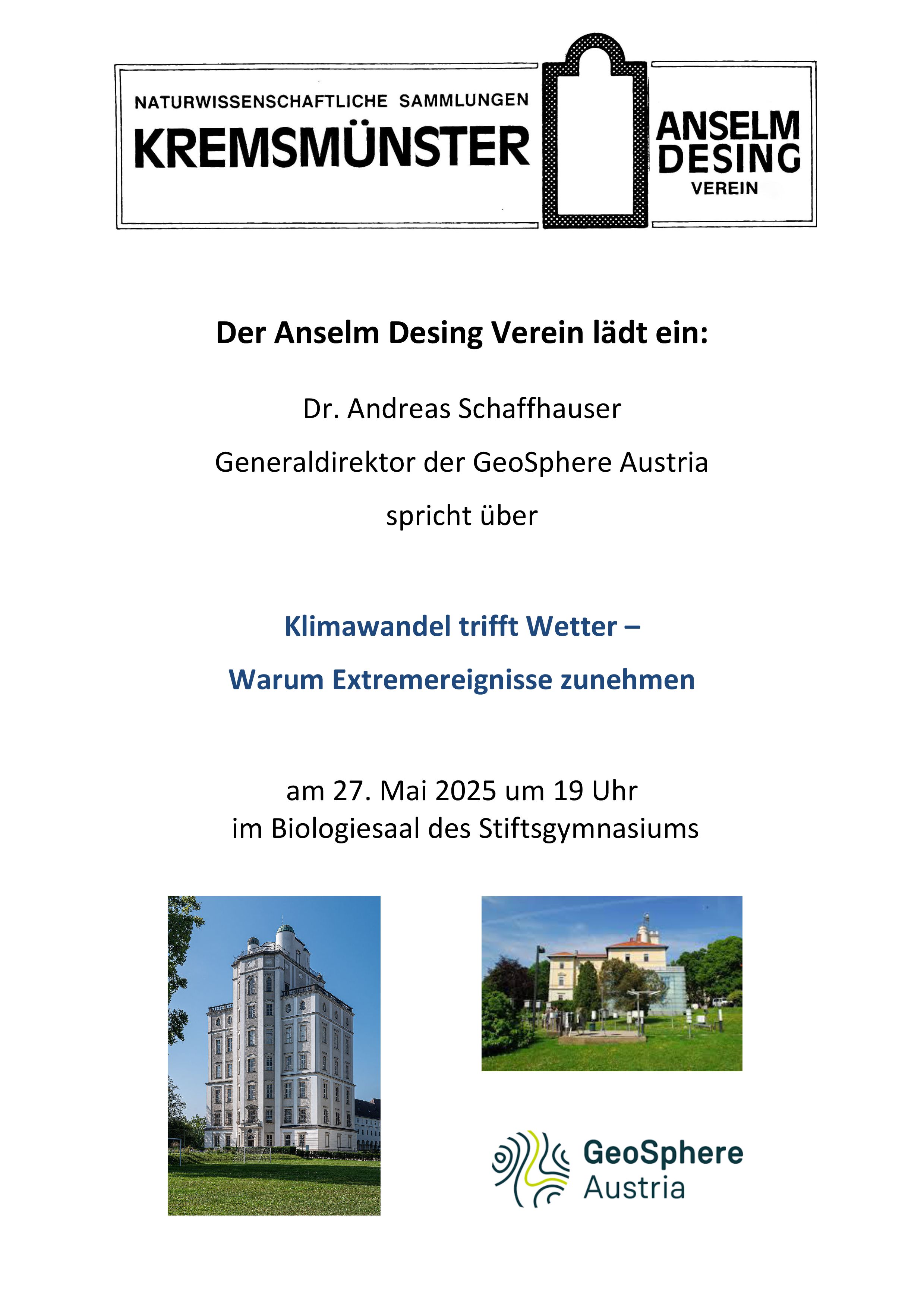 Anselm Desing Verein Einladung Geosphere ADV