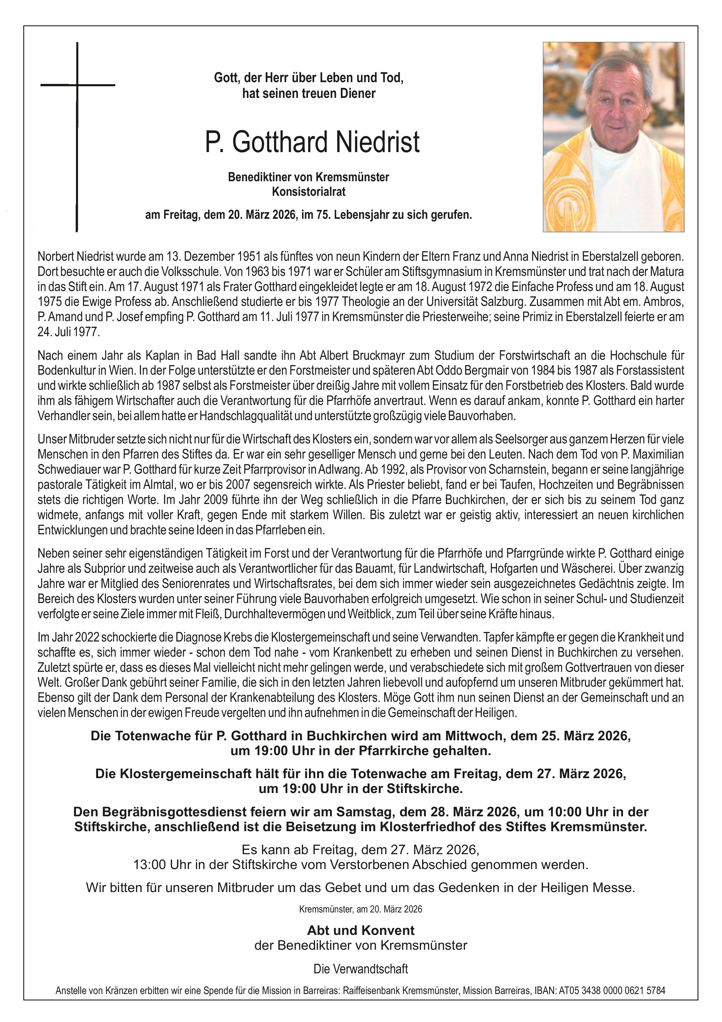 P. Gotthard Niedrist Parte