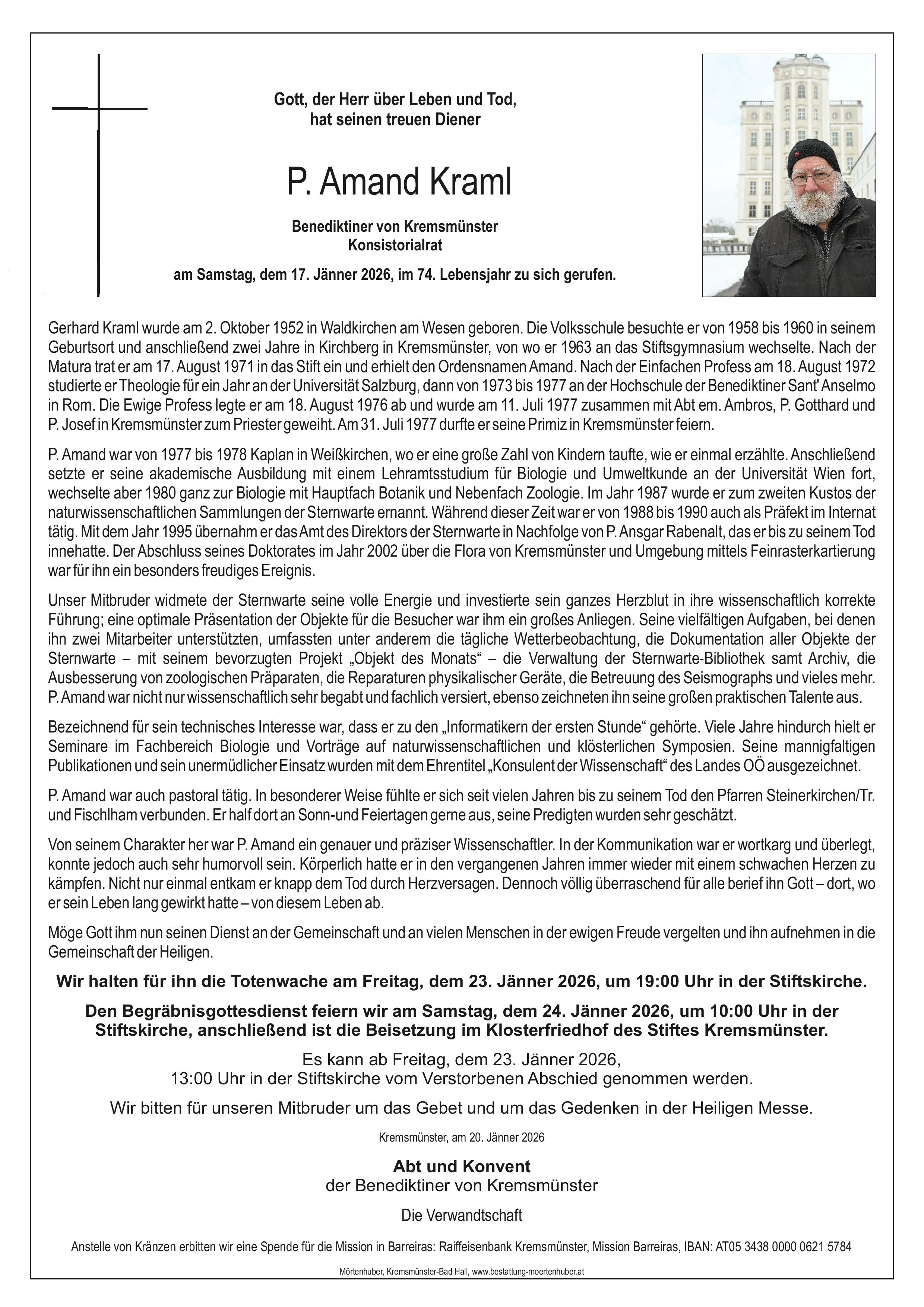 P. Amand Kraml R.I.P Parte