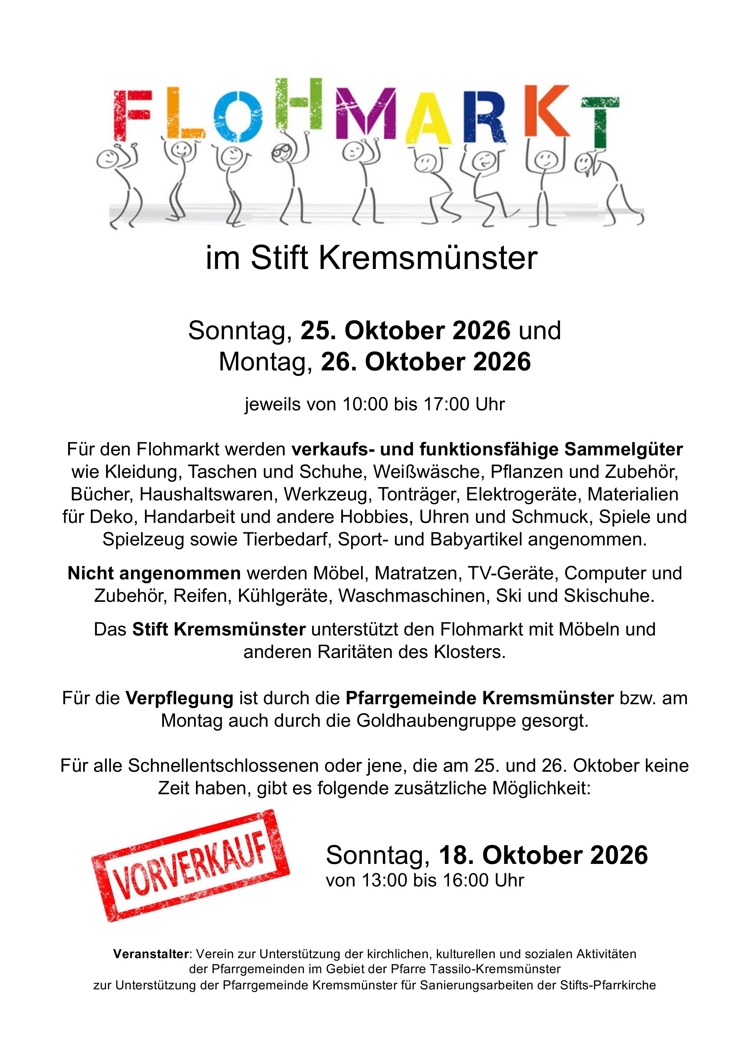 Pfarrflohmarkt Flyer für Flohmarkt 1