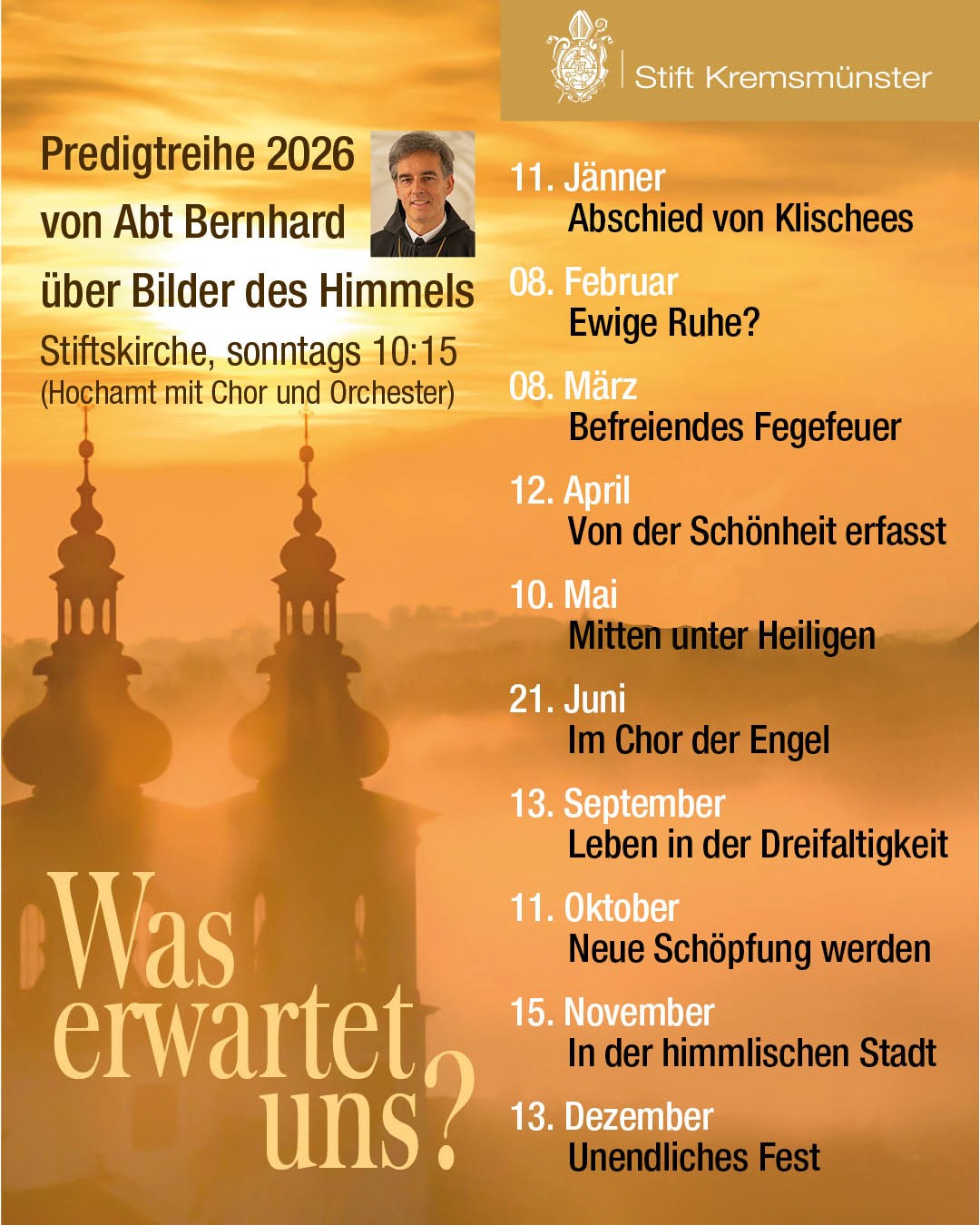 Predigtreihe Abt Bernhard 2026