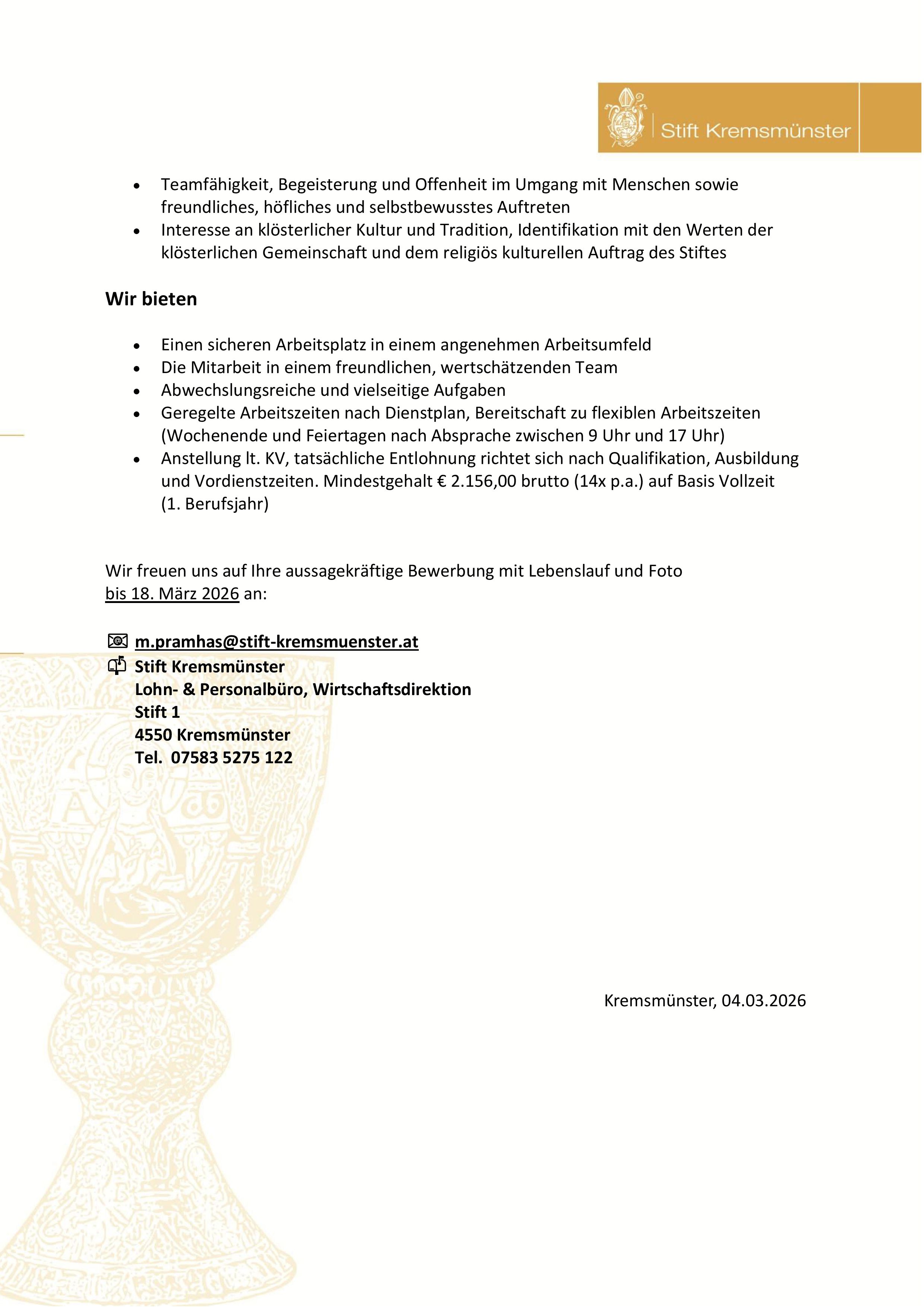 Stellenausschreibung AL Verkaufsmitarbeiterin 03 2026 Endfassung 2