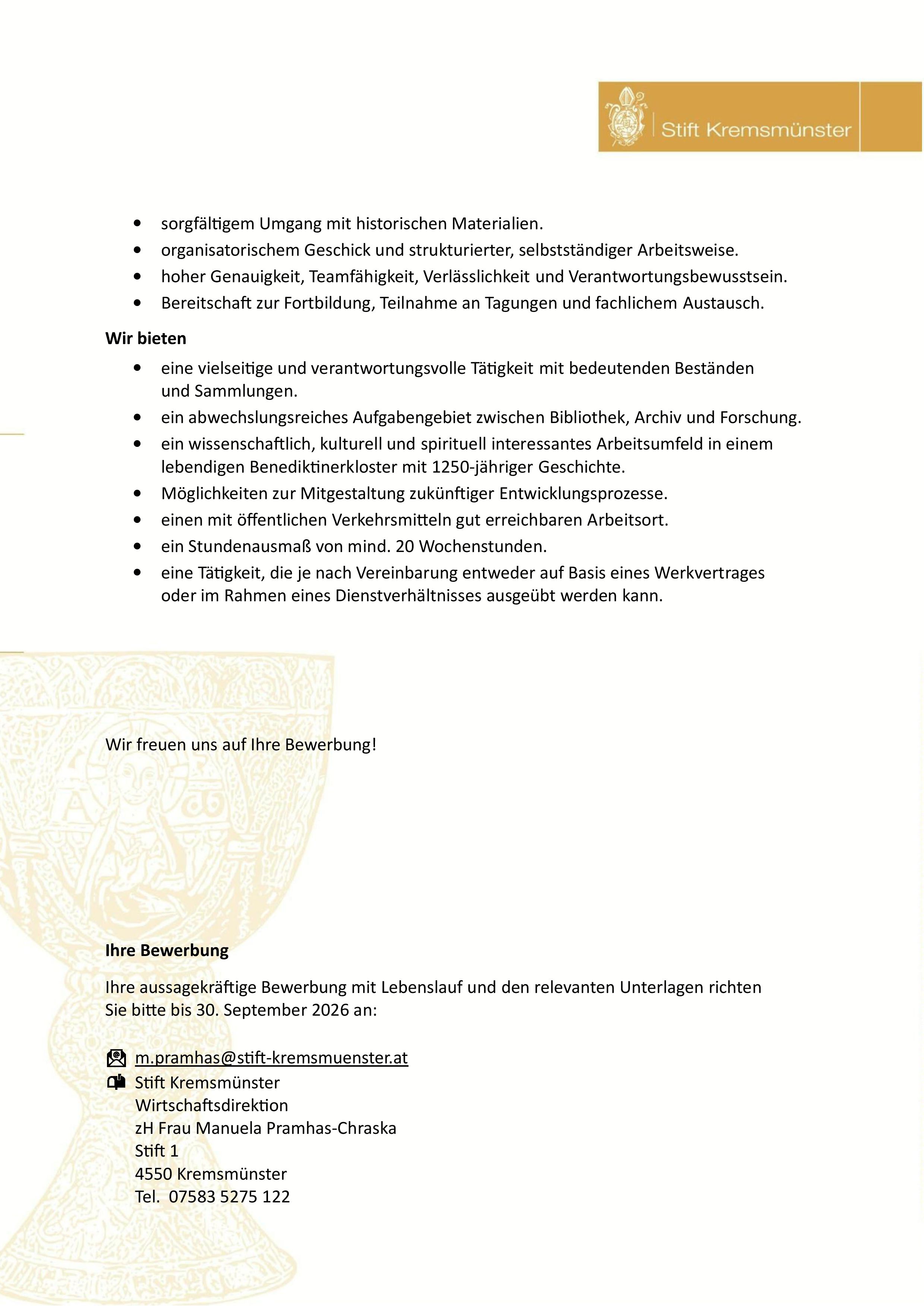 Stellenausschreibung Bibliothekar Archivar endvers 2