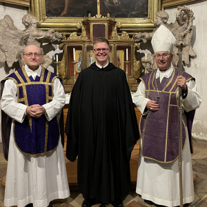 Profess P. Jakobus mit Abt und Prior (Klerikermagister)