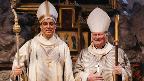 Bischof Manfred Scheuer und Abt Bernhard Eckerstorfer