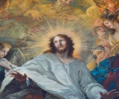 Erleuchteter Christus, Ausschnitt des Hochaltarbildes der Stiftskirche Kremsmünster
