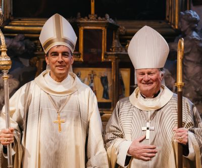 Bischof Manfred Scheuer und Abt Bernhard Eckerstorfer