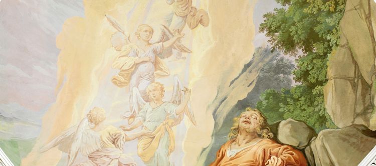 Traum Jakobs von der Himmelsleiter mit Engeln