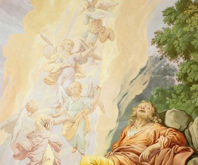 Traum Jakobs von der Himmelsleiter mit Engeln