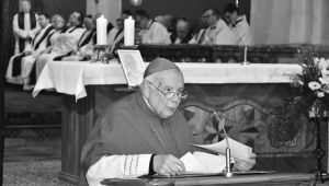 Bischof hält Predigt bei Ambo