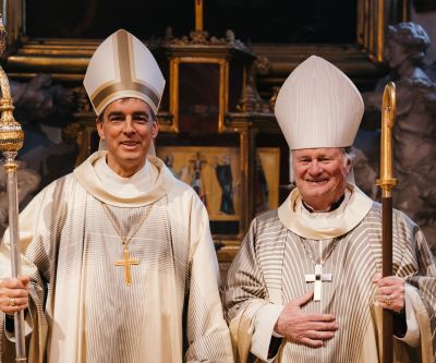 Bischof Manfred Scheuer und Abt Bernhard Eckerstorfer