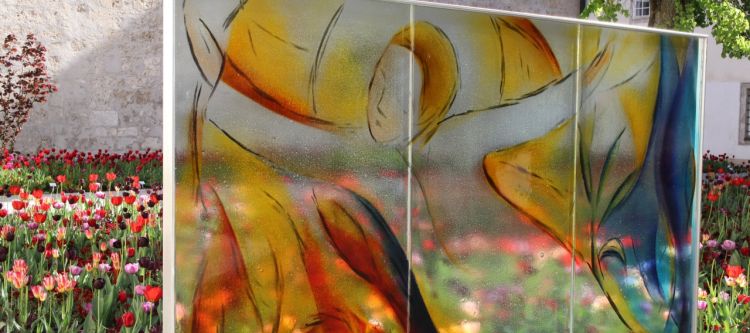 Darstellung des heiligen Agapitus auf Glas